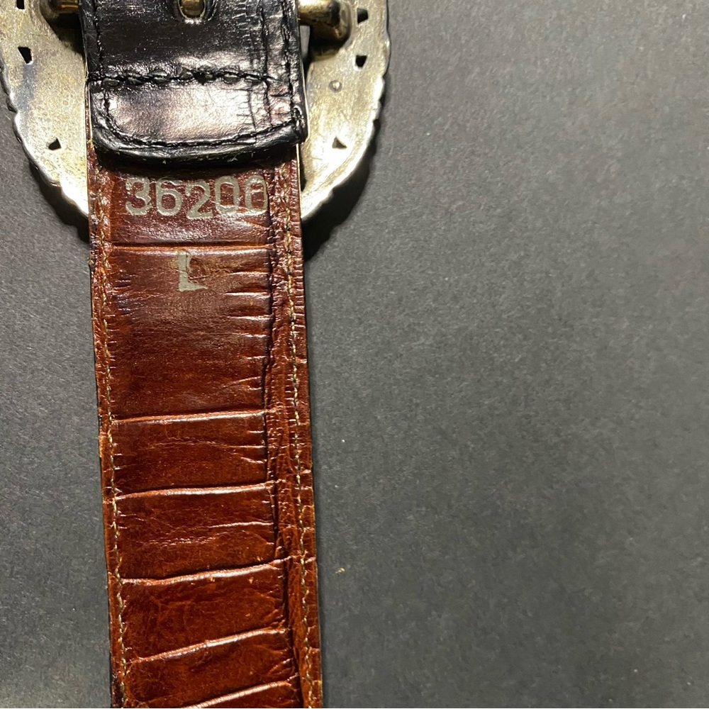Brighton Black and Brown Belt with Silver Buckle - Picture 4 of 9